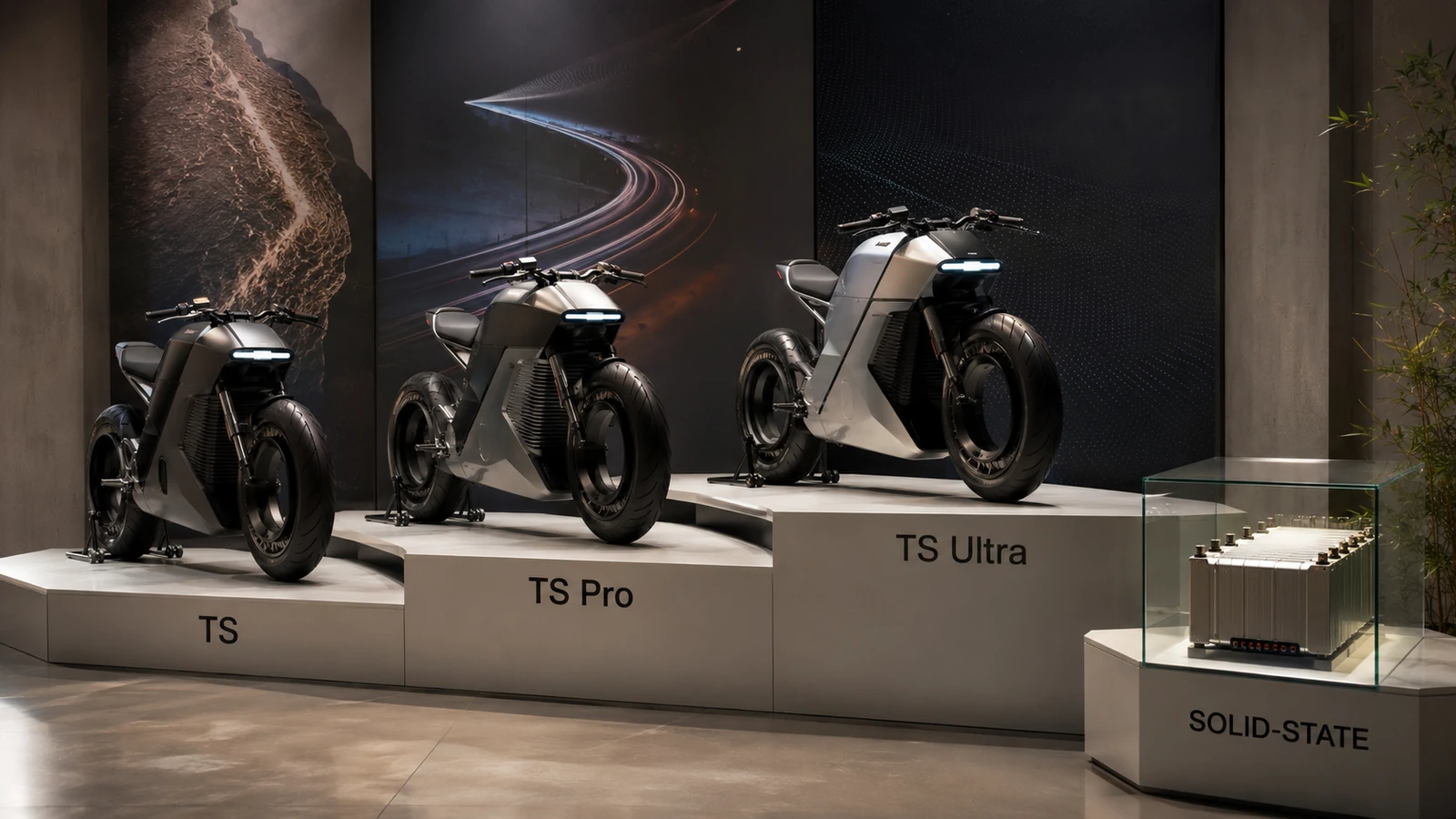 Vergleich der Modellstufen TS, TS Pro und TS Ultra mit Solid-State-Akku und Reichweitenangaben