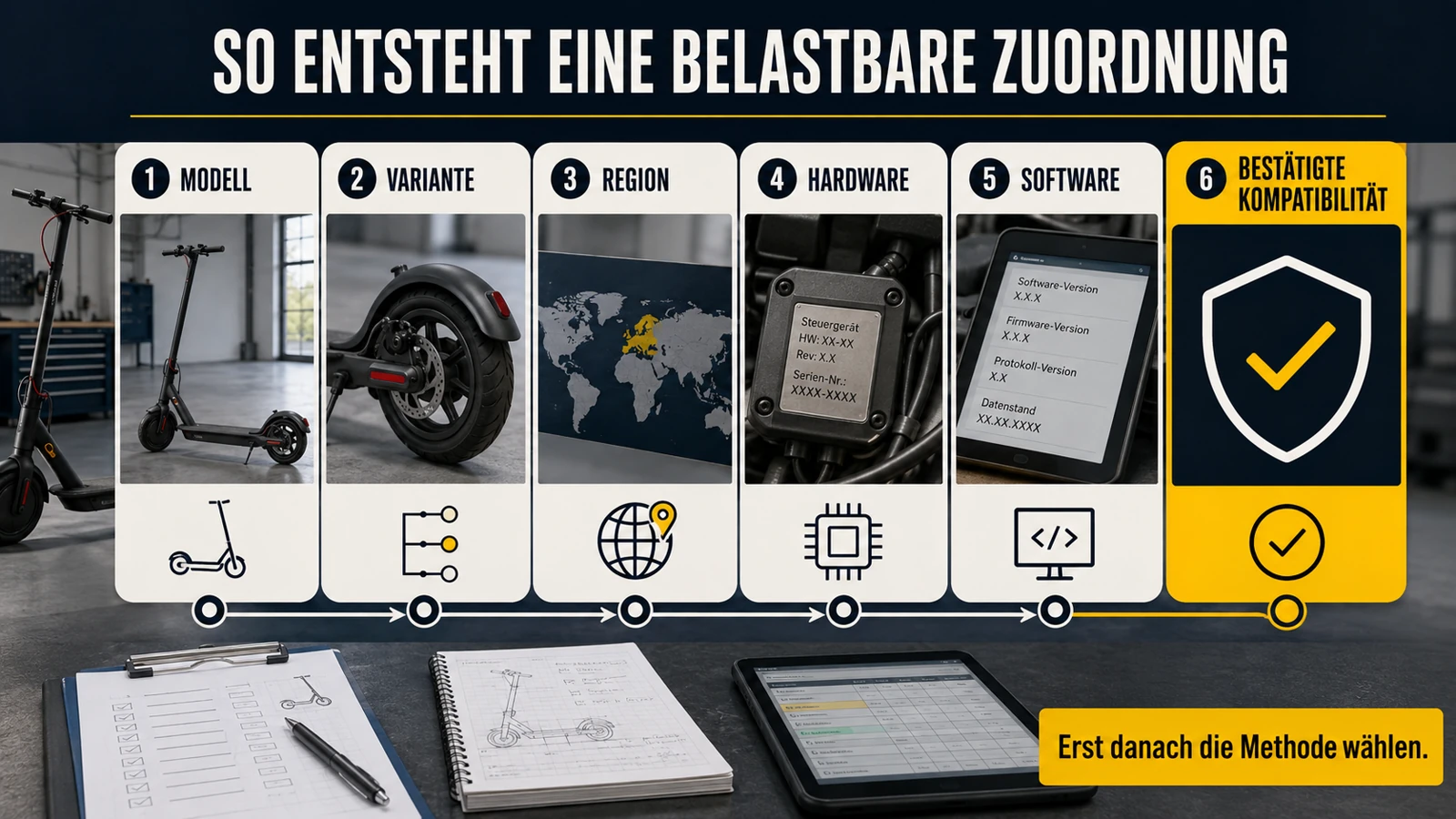 Infografik belastbare Tuning-Zuordnung in sechs Schritten