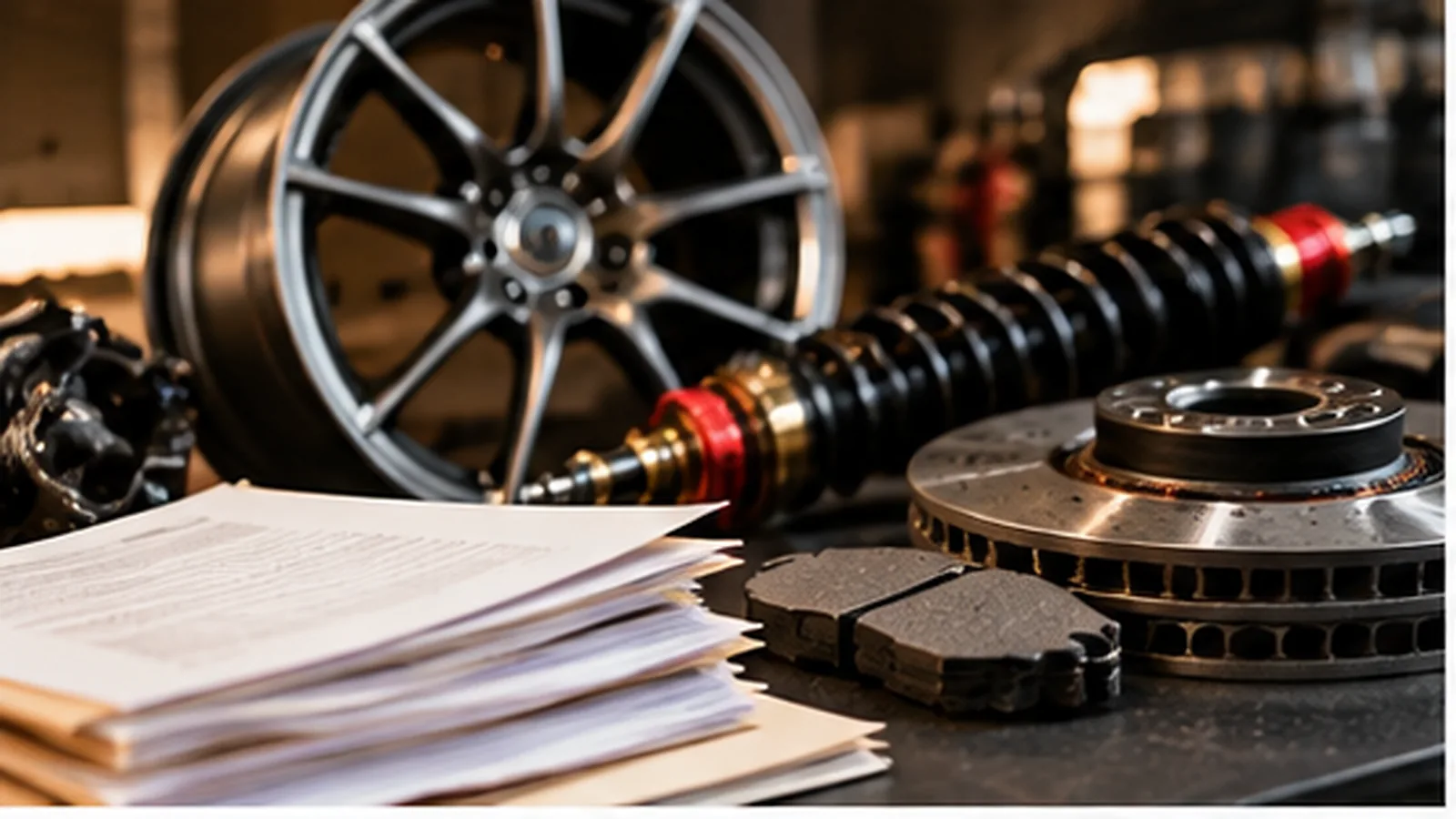 ABE, ABG, ECE, TTG und Teilegutachten: Servicetechniker prüft Fahrzeugpapiere und Bauteile in der Werkstatt. KI-generiertes Symbolbild · redaktionell geprüft.