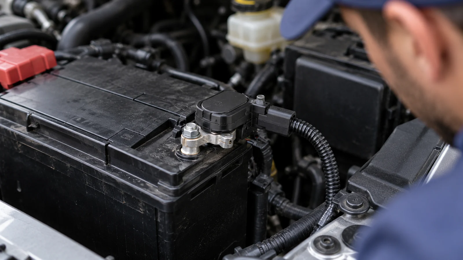 Batteriesensor im Auto: was er misst und wann Anlernen nötig ist. KI-generiertes Symbolbild · redaktionell geprüft.