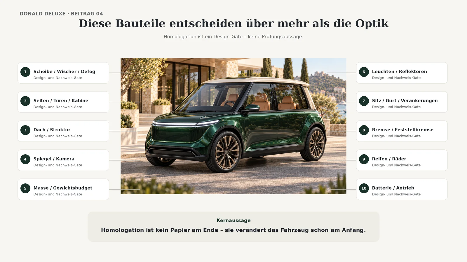 Grafik: Wie Homologation das Design des Donald Deluxe DD4 Road formt
