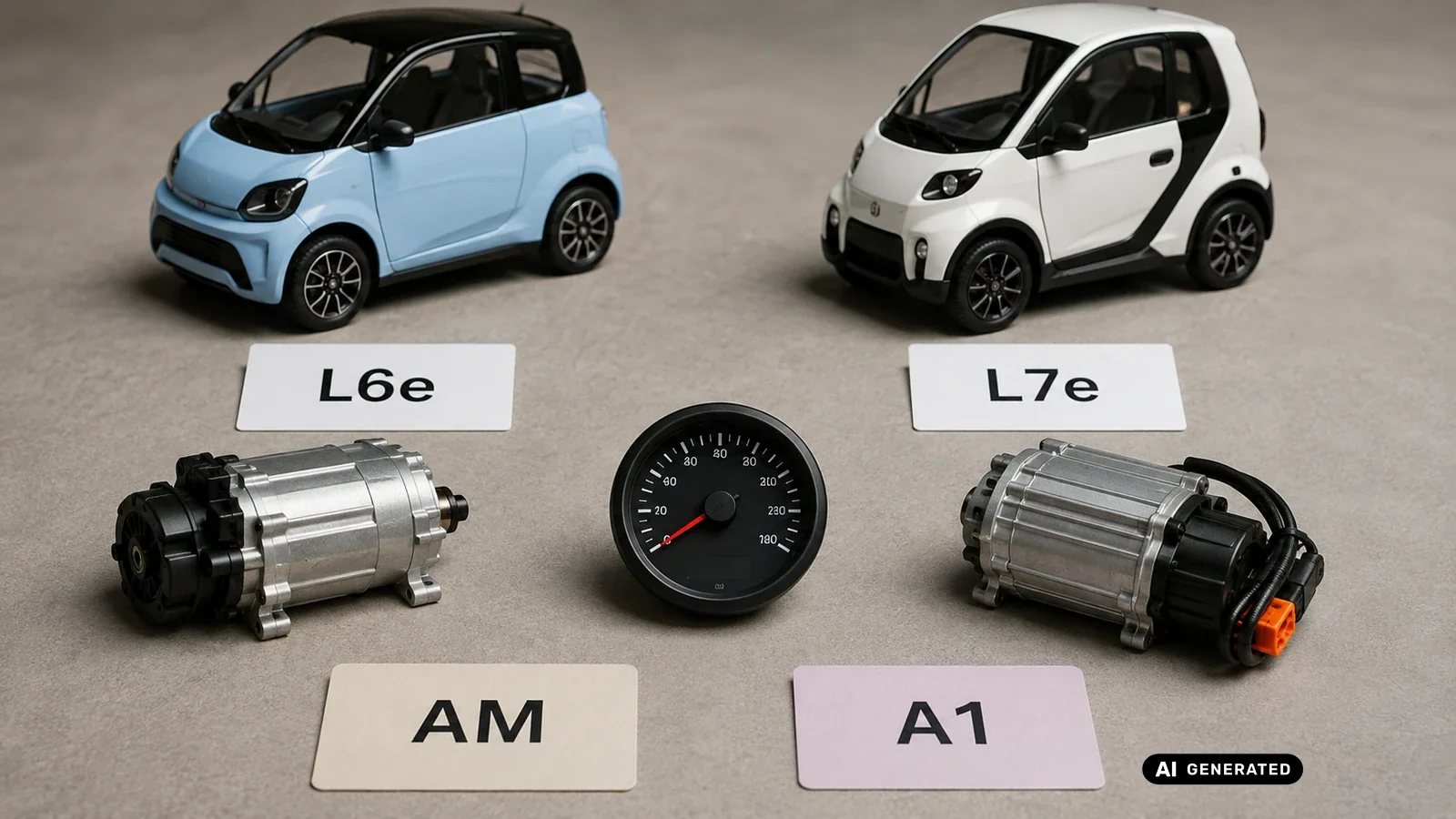 Bontu L6e gegenüber L7e: Höchstgeschwindigkeit, Leistung und Führerschein. KI-generiertes Symbolbild · redaktionell geprüft.