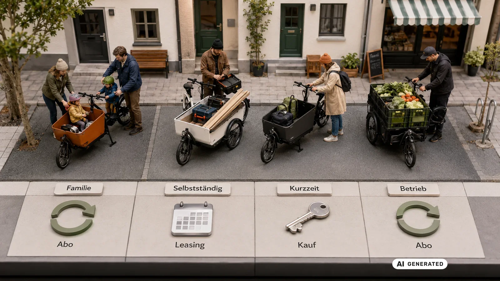Nutzerprofile: welches Beschaffungsmodell zu welchem Bedarf passt. KI-generiertes Symbolbild · redaktionell geprüft.