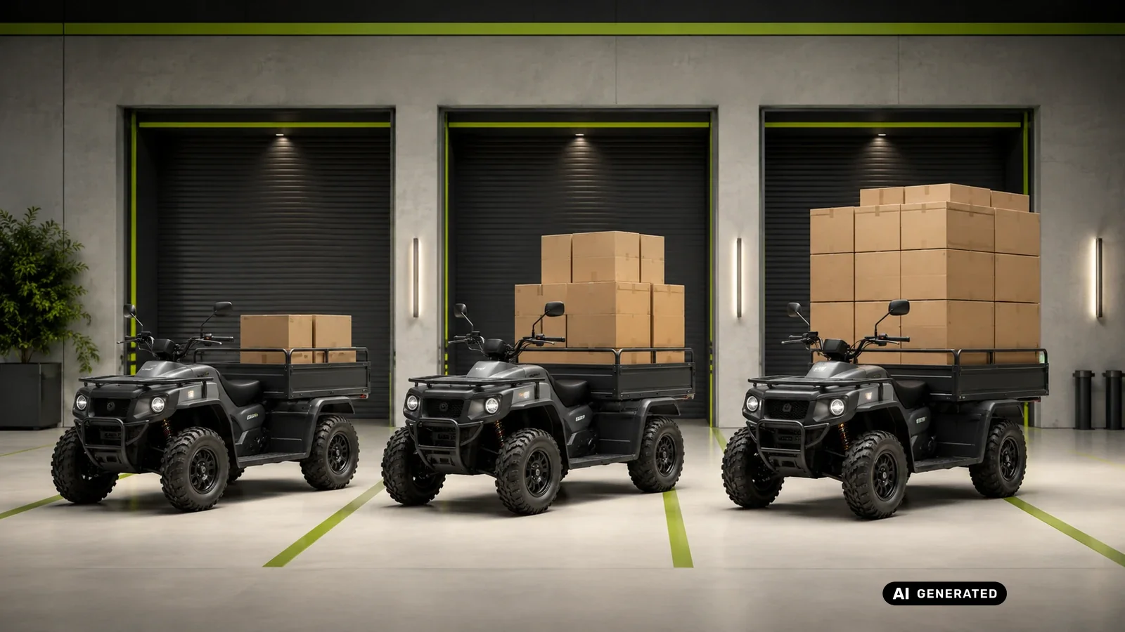 Nutzlast und Ladevolumen mehrerer Cargo-Quads im Balkenvergleich. KI-generiertes Symbolbild · redaktionell geprüft.