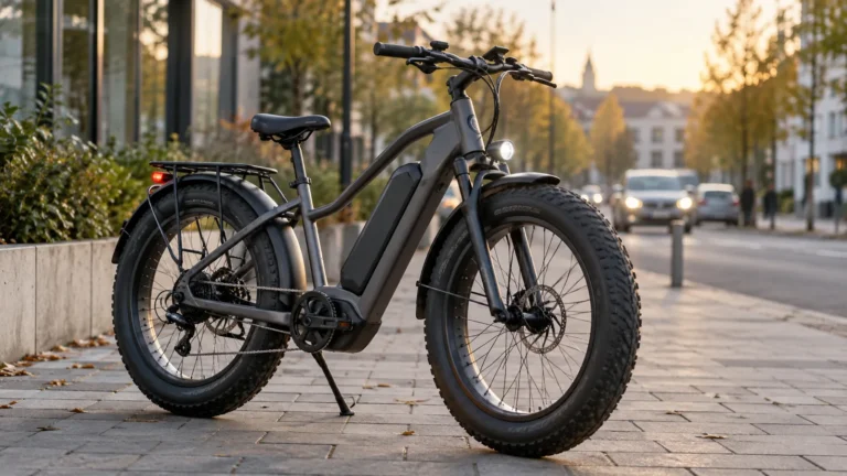 E-Fatbike mit Straßenzulassung: Mechaniker prüft ein Motorrad und zugehörige Anbauteile in der Werkstatt. KI-generiertes Symbolbild · redaktionell geprüft.