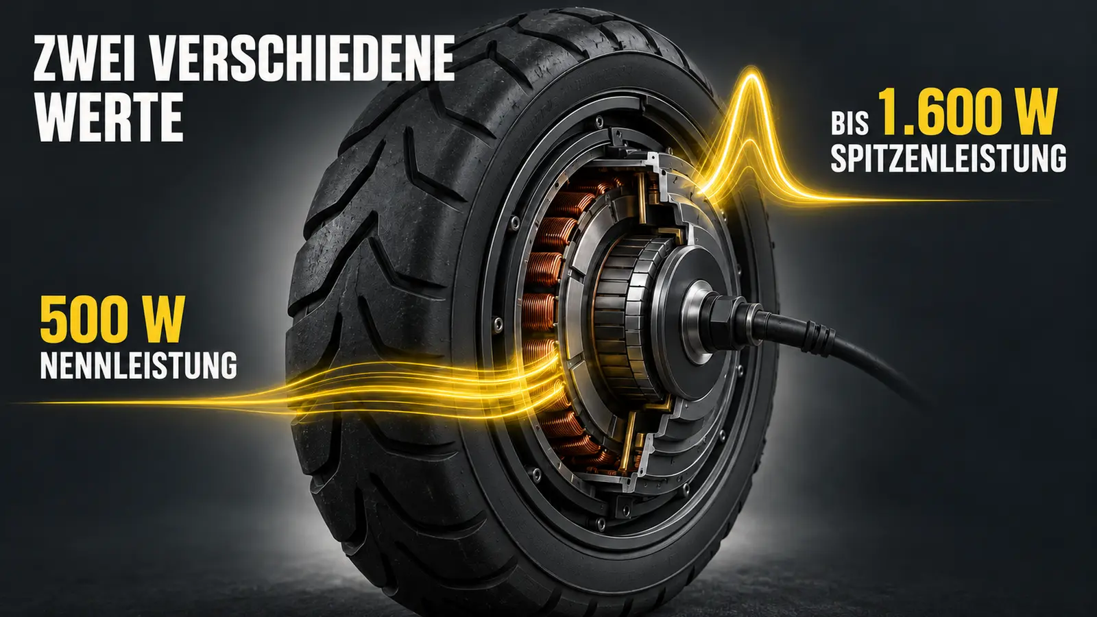 Unterschied zwischen 500 Watt Nennleistung und bis zu 1.600 Watt Spitzenleistung