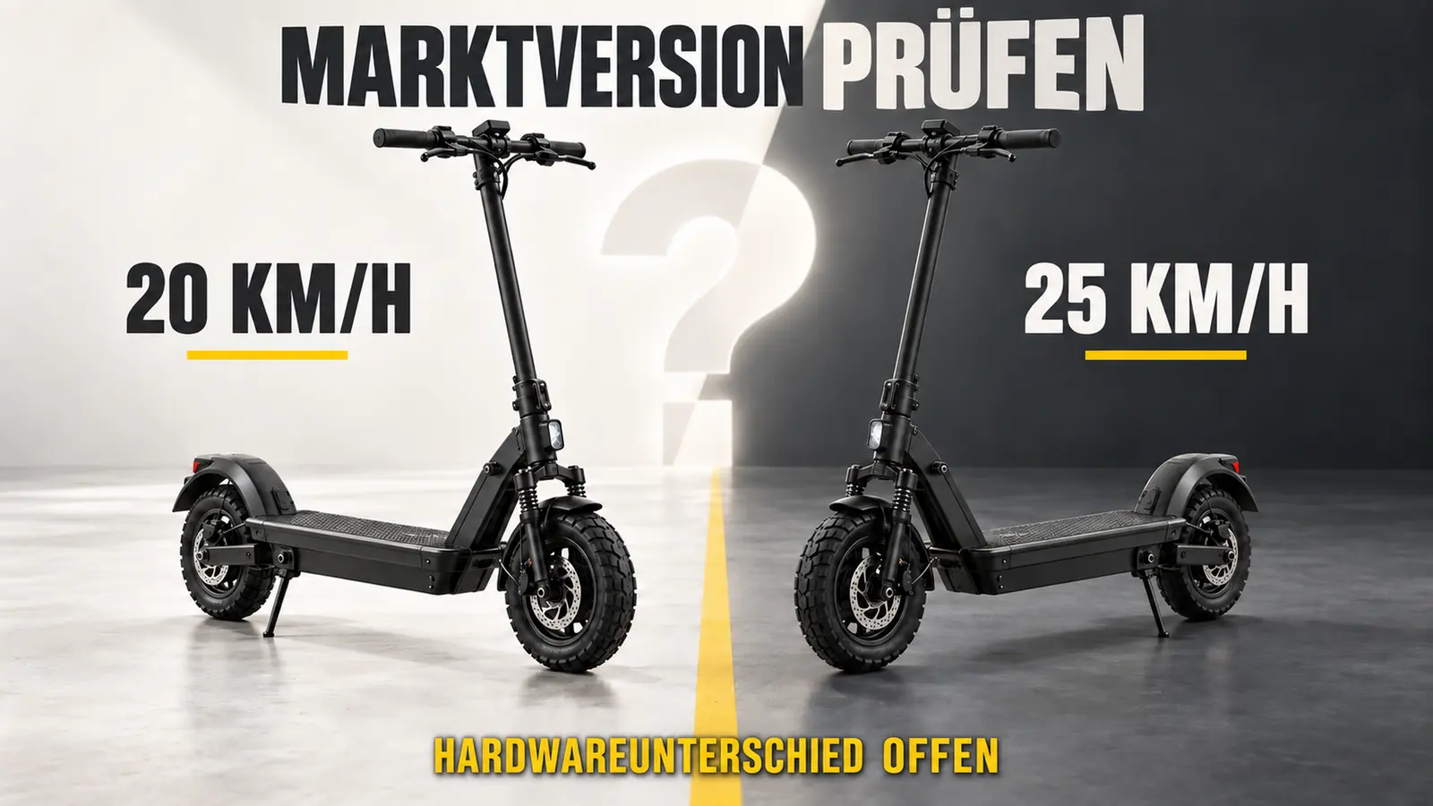 Vergleich der angekündigten 20- und 25-km/h-Marktvarianten