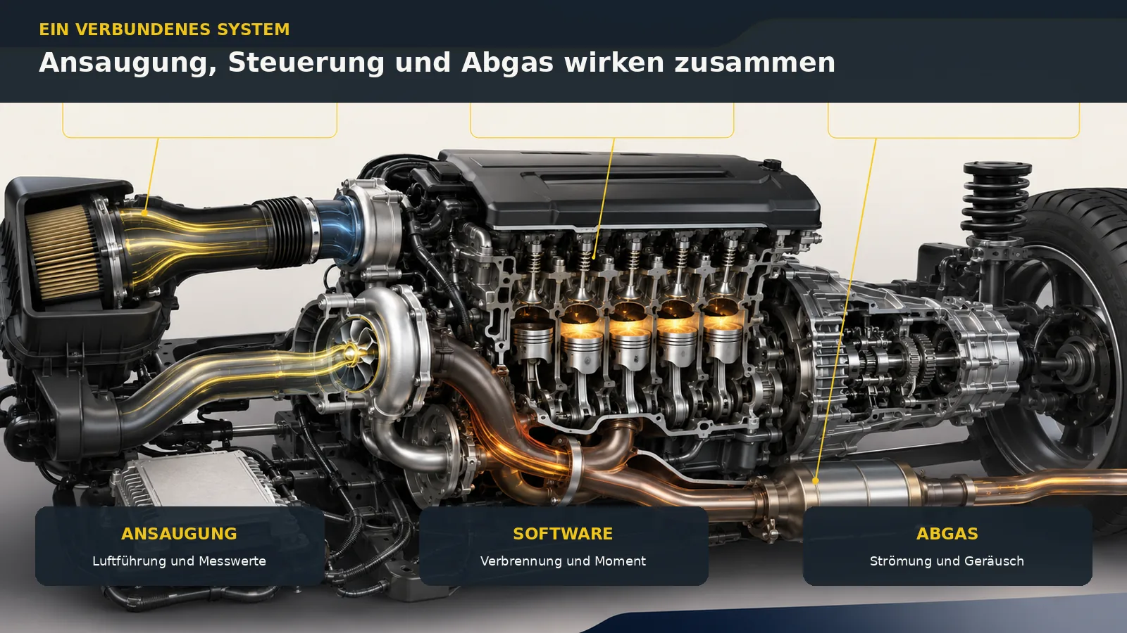 Ansaugung, Software und Abgas als verbundenes Fahrzeugsystem