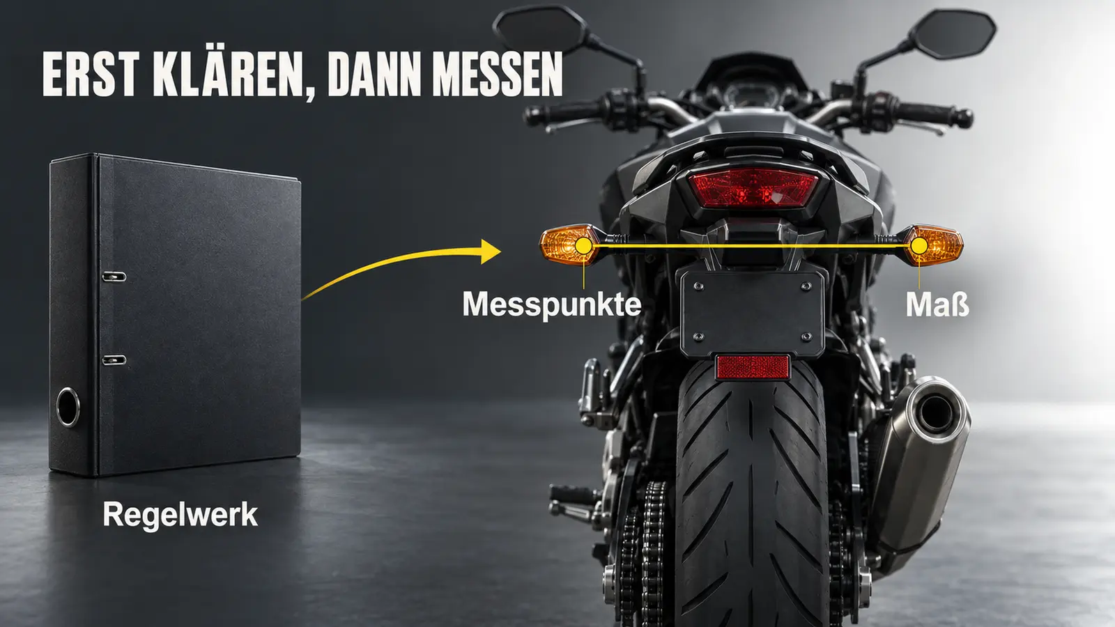 Richtige Reihenfolge beim Messen von Motorradblinkern