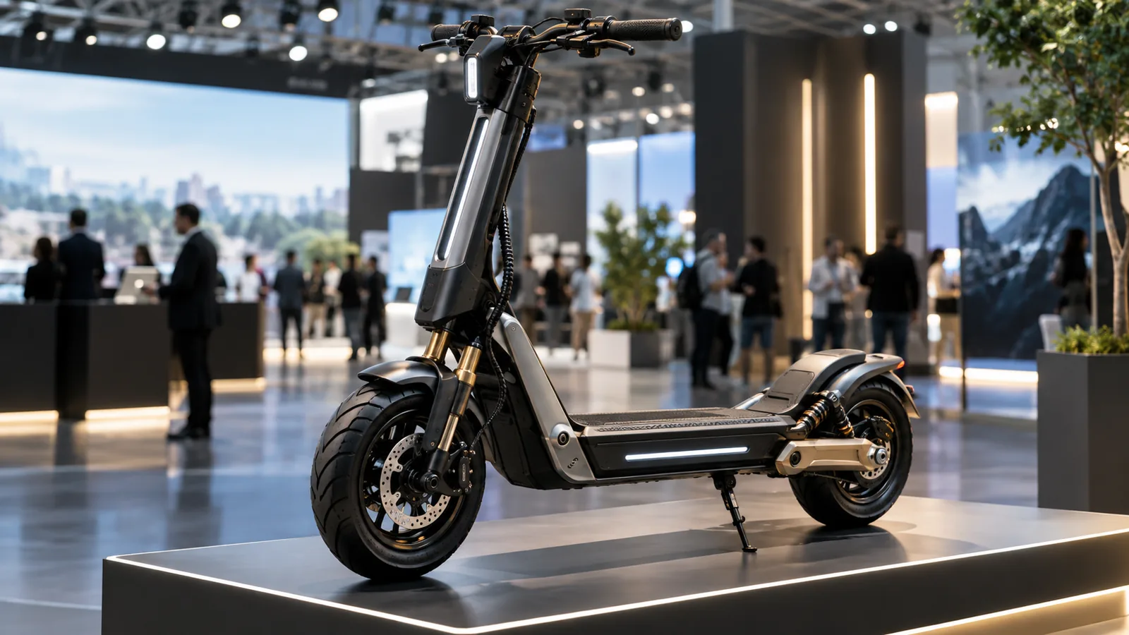 IFA 2026 E-Scooter Tuning: Servicetechniker prüft das Fahrzeug auf einer Werkbank in der Werkstatt. KI-generiertes Symbolbild · redaktionell geprüft.