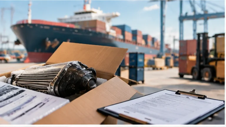 Import-Tuningteile und ausländische Zertifikate: Servicetechniker prüft Fahrzeugpapiere und Bauteile in der Werkstatt. KI-generiertes Symbolbild · redaktionell geprüft.