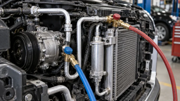 Klimaanlage im Auto: Kältekreis, Hochdruck und Niederdruck verstehen. KI-generiertes Symbolbild · redaktionell geprüft.