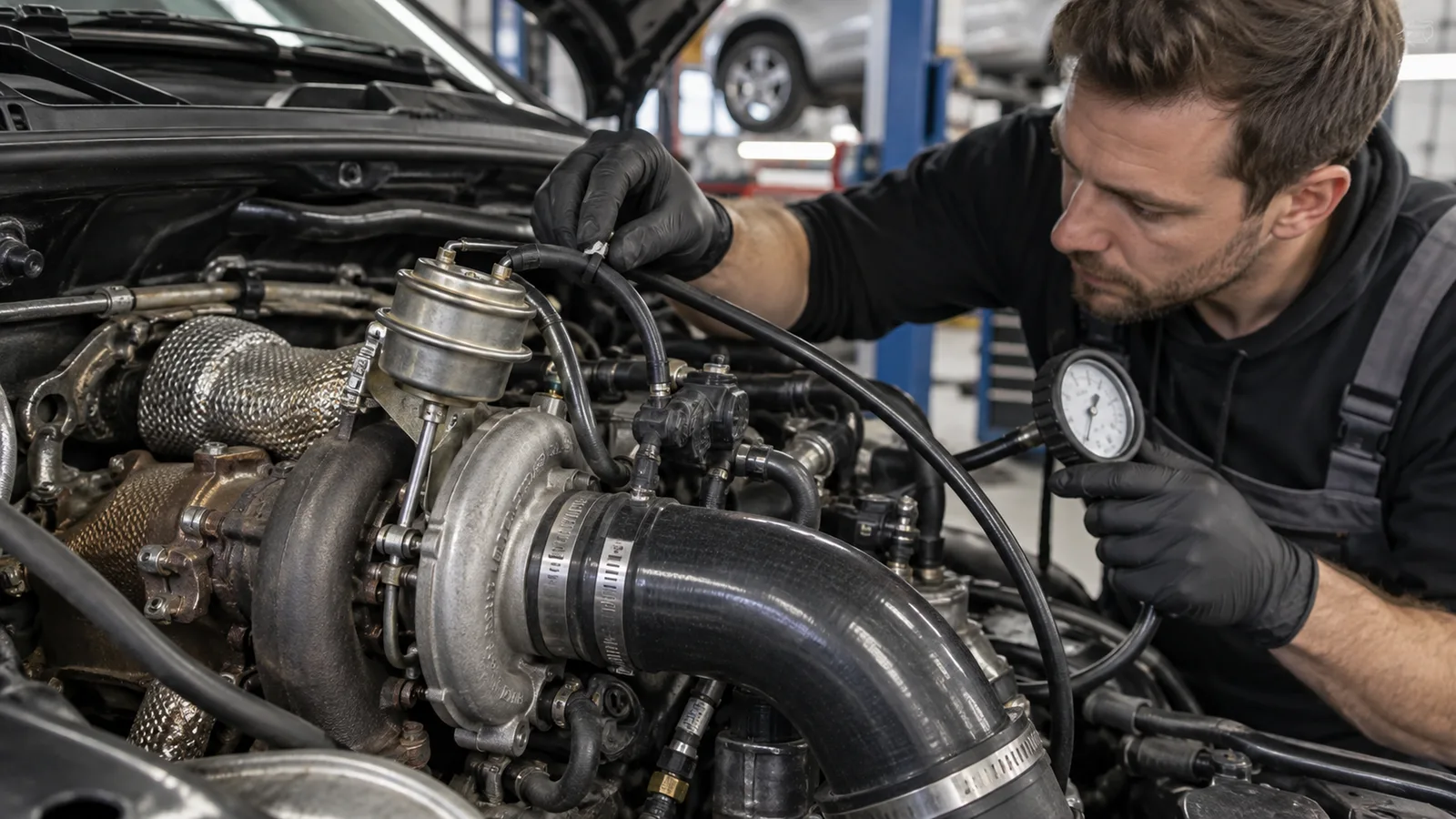 Turbosystem mit Wastegate. KI-generiertes Symbolbild · redaktionell geprüft.
