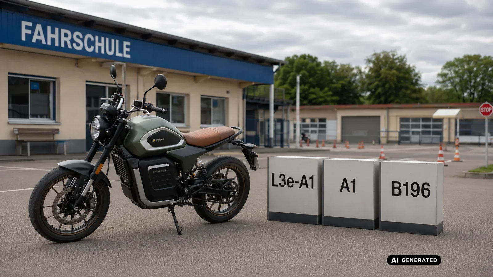 Fahrzeugklasse L3e-A1 und Führerschein A1 beziehungsweise B196 erklärt. KI-generiertes Symbolbild · redaktionell geprüft.