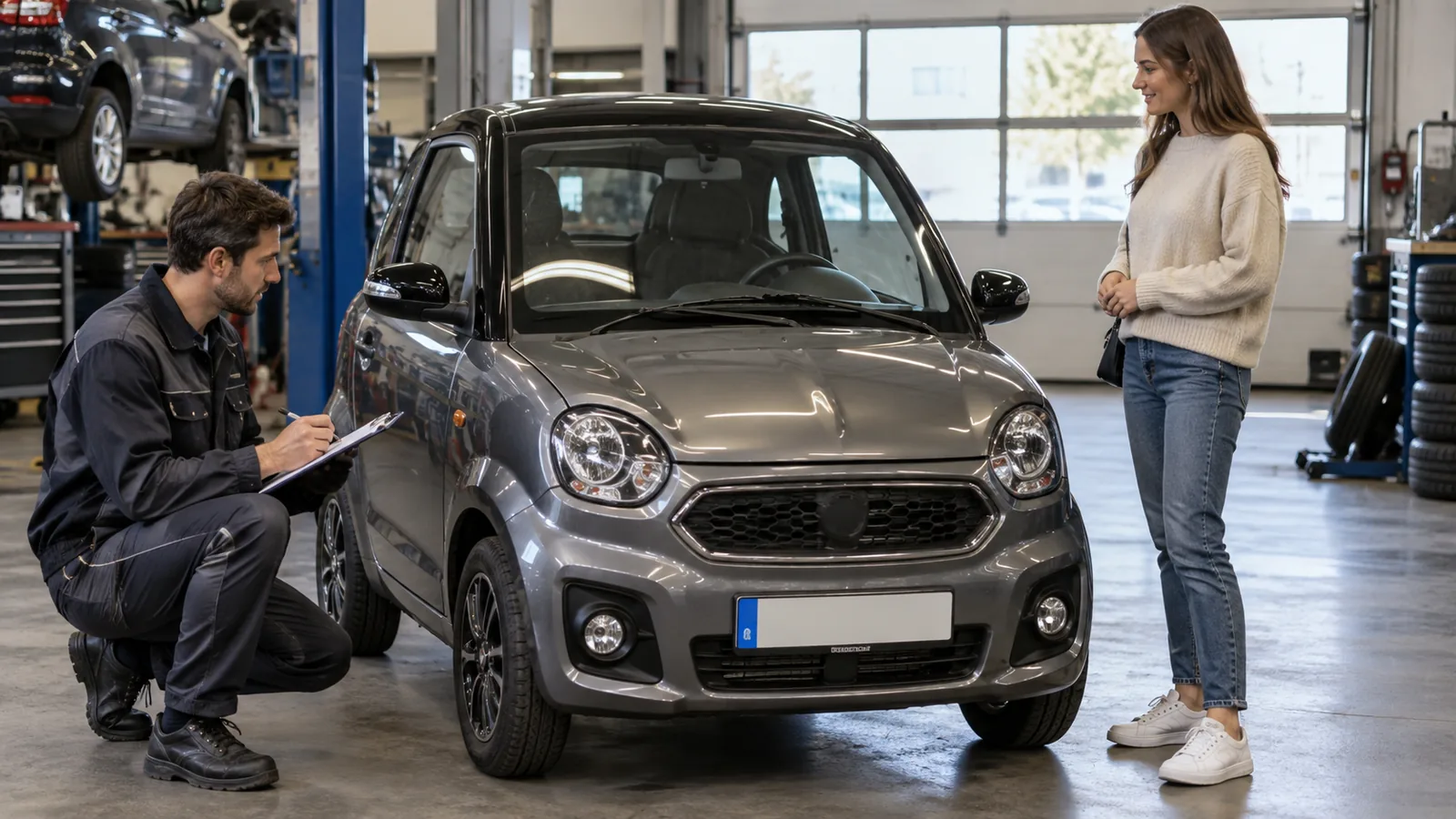 Microcar Versicherung. KI-generiertes Symbolbild · redaktionell geprüft.