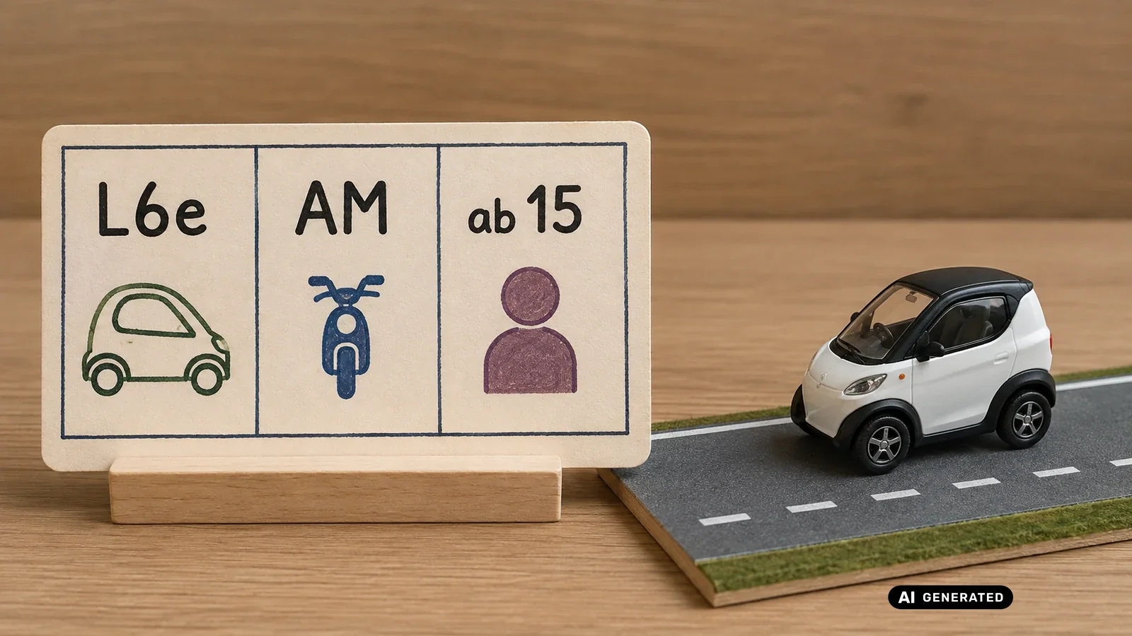 Klasse L6e und AM-Führerschein ab 15 beim Opel Rocks. KI-generiertes Symbolbild · redaktionell geprüft.