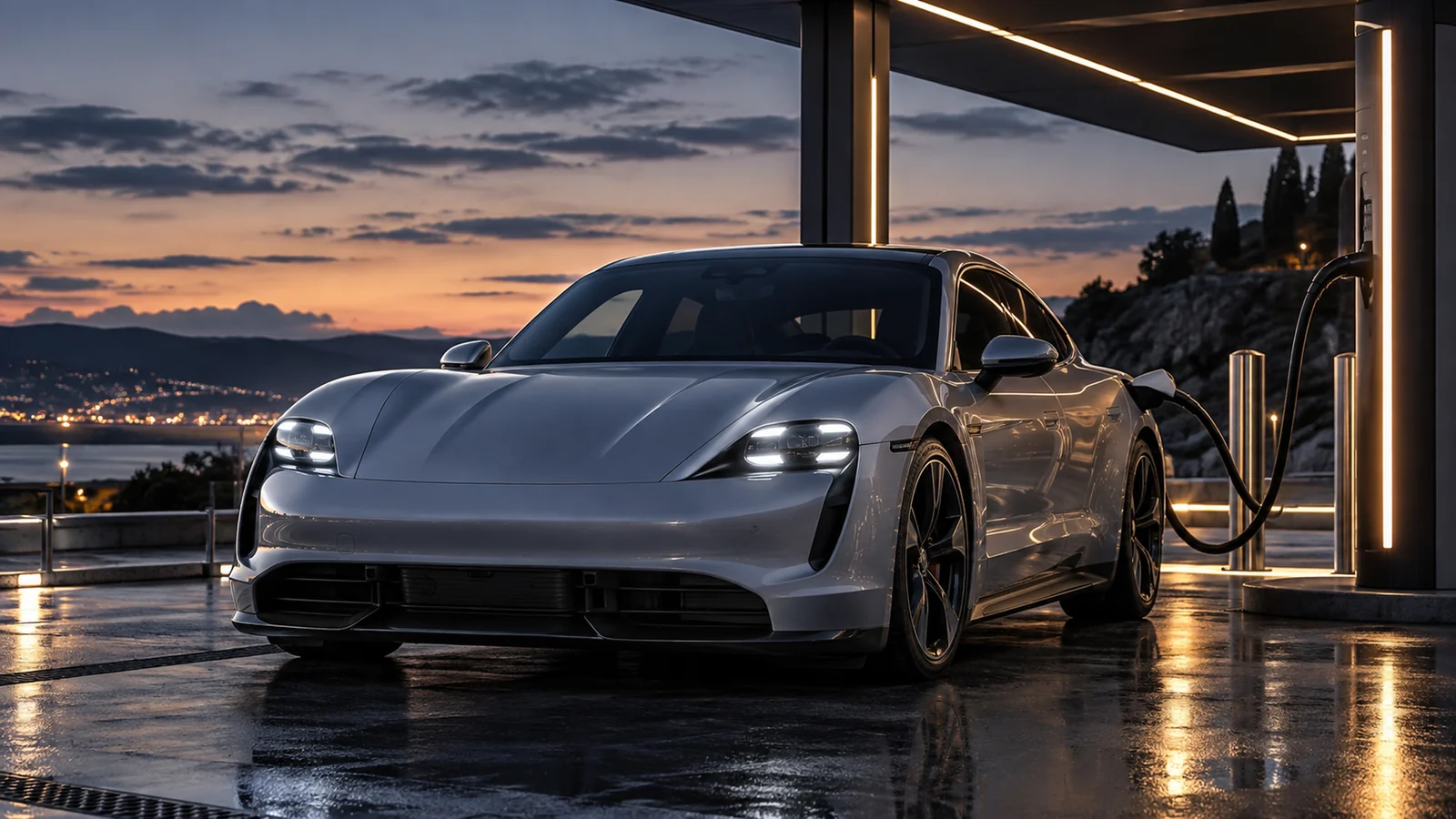 Porsche Taycan laden: 320 kW, 800 Volt und der 400-Volt-Betrieb. KI-generiertes Symbolbild · redaktionell geprüft.