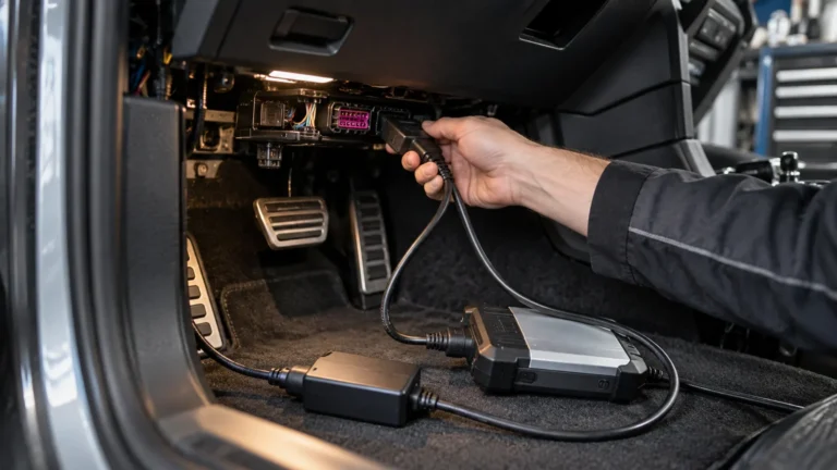 Secure Gateway im Auto: Diagnose braucht Freigabe. KI-generiertes Symbolbild · redaktionell geprüft.
