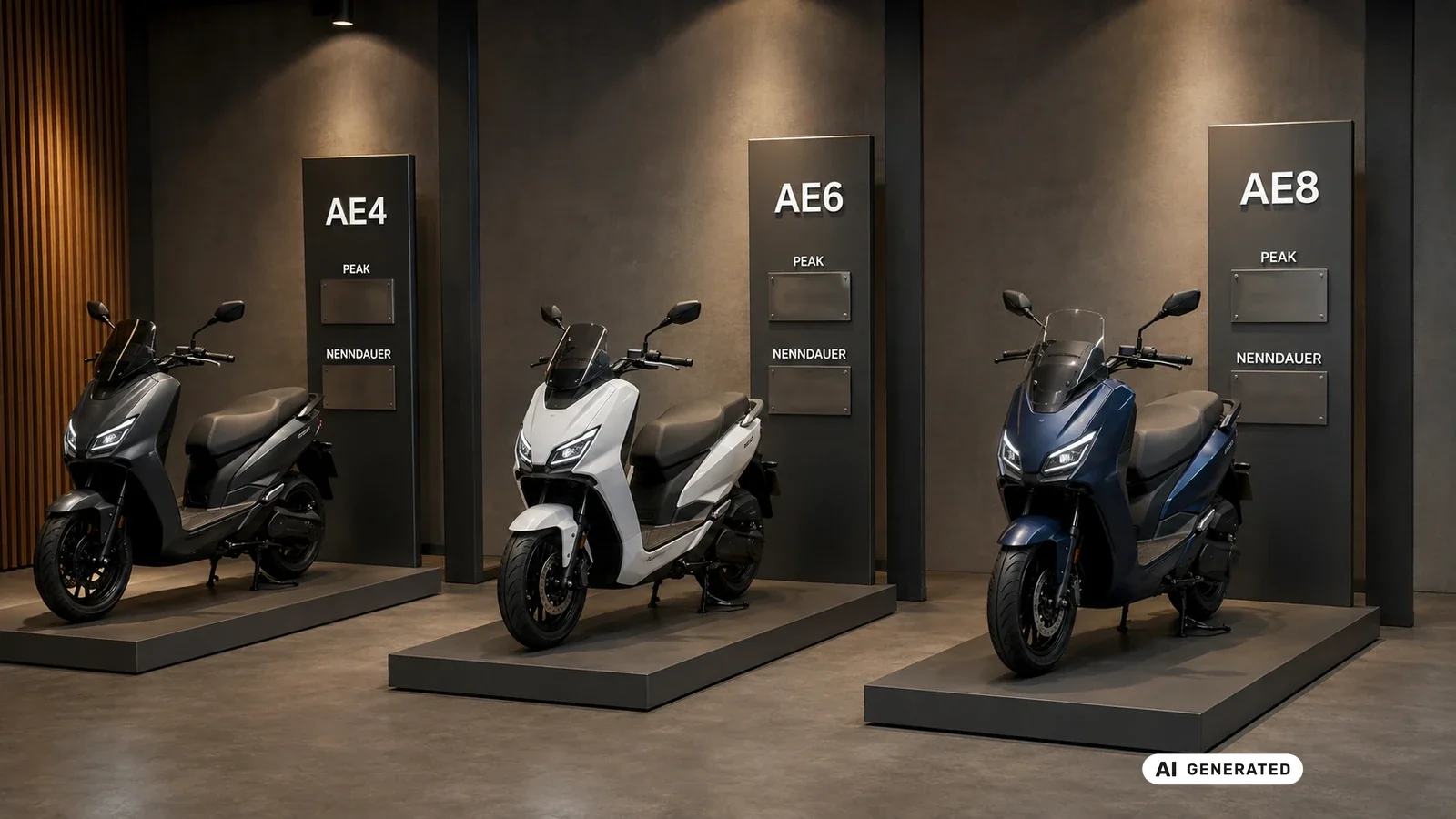 Übersicht der ZEEHO-AE-Modelle AE4, AE6 und AE8 mit Peak- und Nenndauerleistung. KI-generiertes Symbolbild · redaktionell geprüft.