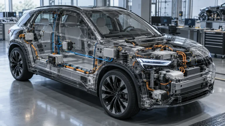 Zonale Architektur im Auto: 48-Volt-Bordnetz und Automotive Ethernet. KI-generiertes Symbolbild · redaktionell geprüft.